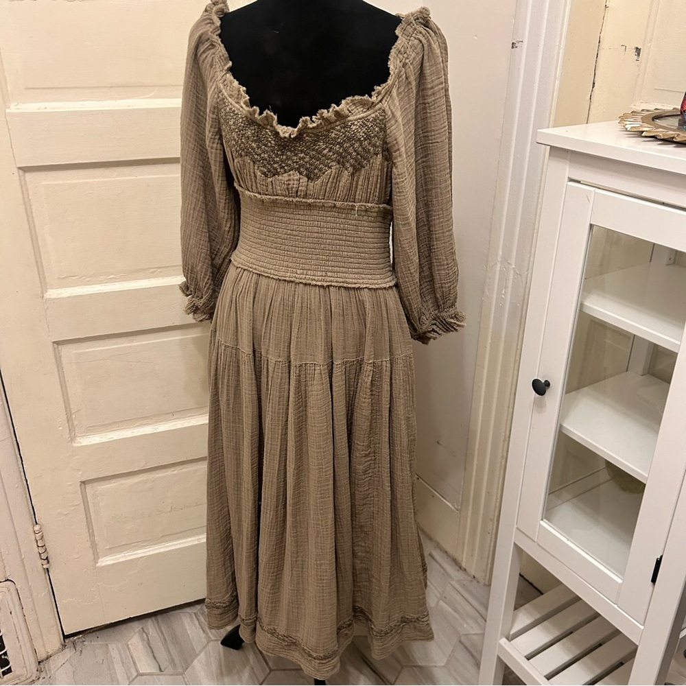 Free People Women's Maxi Dress Cotton Fairy Gypsy Witchy Renaissance Festival
